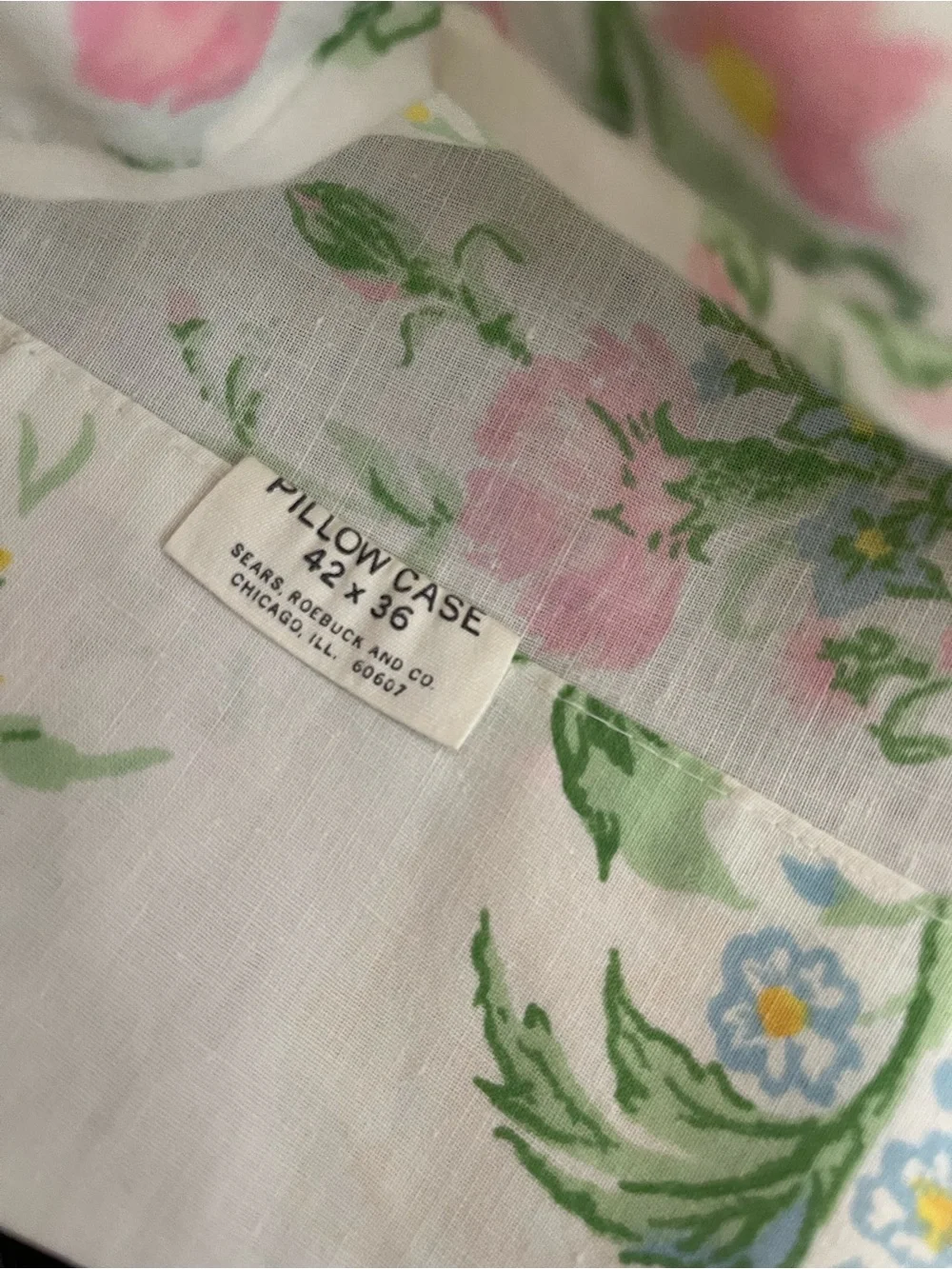 Floral Pastel Cotton Fabric pillowcase- Pink, Yellow & Green 42x36